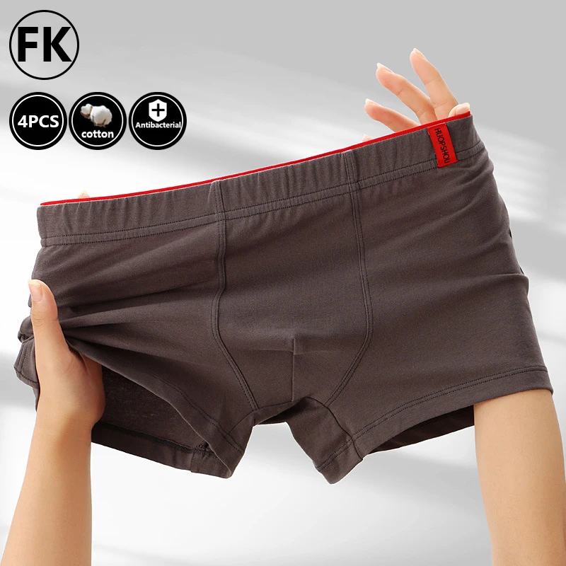 FK 2023 New Men's Underwear Fashion Boxer Shorts Panties Hombre Male Breathable Sexy Set Man Underpants Soft High Quality Boxers