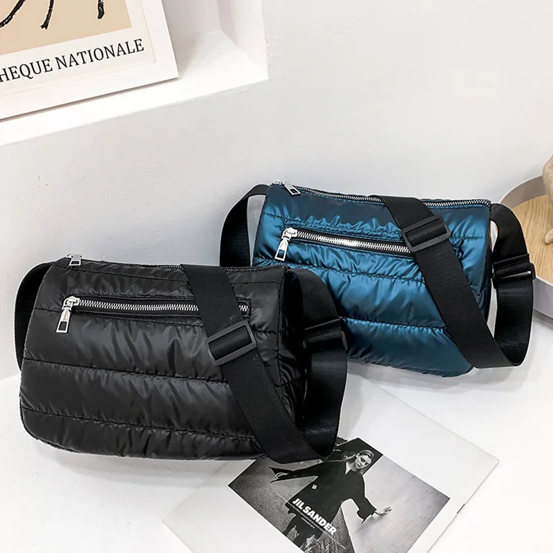 

Fashion Space Bags Women High Quality Nylon Shoulder Bag Autumn Winter New Down Trend Handbags Female Brand Design Crossbody Bag
