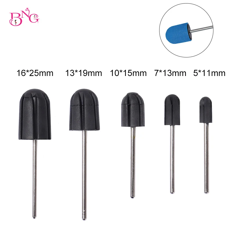 

5pcs/lot Mandrel Nail Bit Rubber Drill Bit Match Nail Sanding Cap Accessrry Electric Nail Burr Manicure Pedicure Art Tools