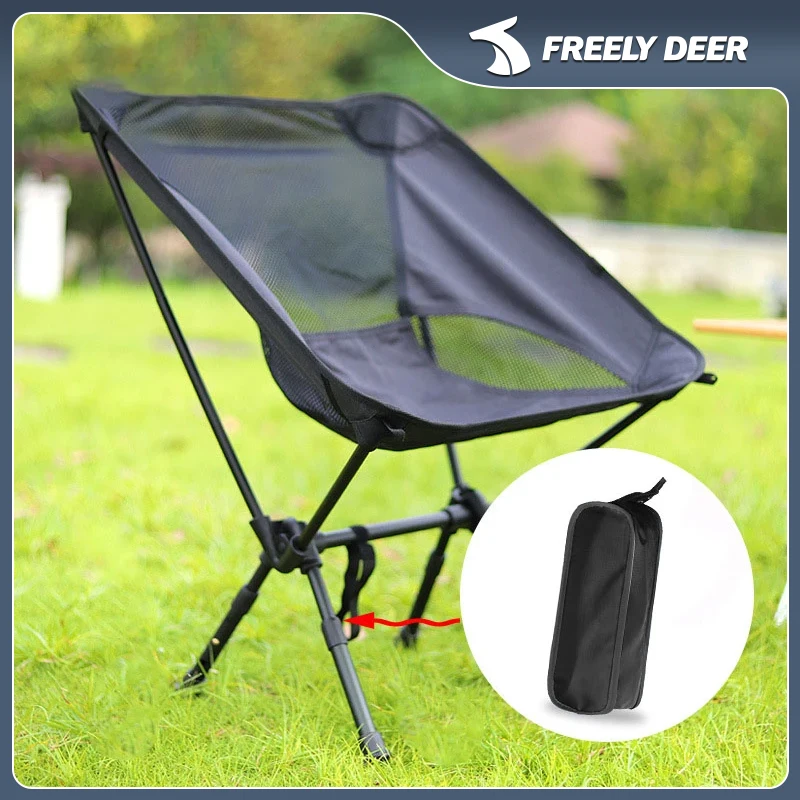 

Outdoor Camping Fishing Folding Chair Portable Folding Backrest Moon Chair For Hiking Beach Picnic Fishing Stool Camping Tools