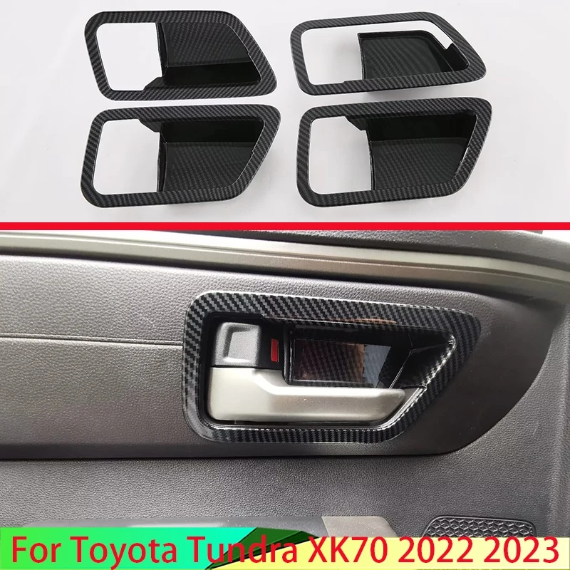 Для Toyota Tundra XK70 2022 2023 стиль из углеродного волокна внутренняя дверная ручка крышка