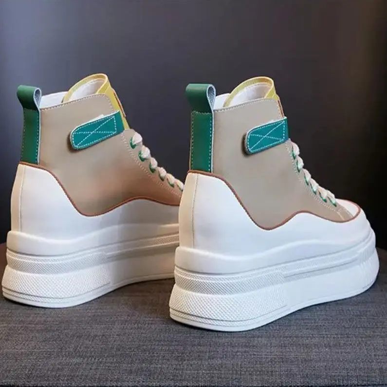 High-Top Height Increasing Insole 7cm Women's Autumn and Winter New Platform Boots Casual High Street INS Sports Board Shoes