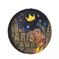 african american afro black gril spare tire cover waterproof dustproof uv resistant corrosion resistant tire cover