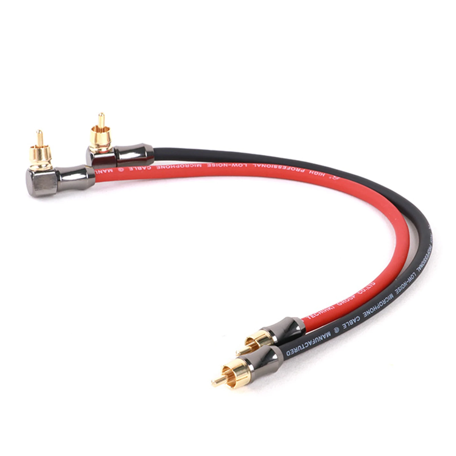 Фото 1 пара аудиокабелей RCA прямой угол 2 RCA прямые 2 RCA цветные кабели 4N OFC штекер-штекер для усилителя DAC TV автомобильное аудио №3