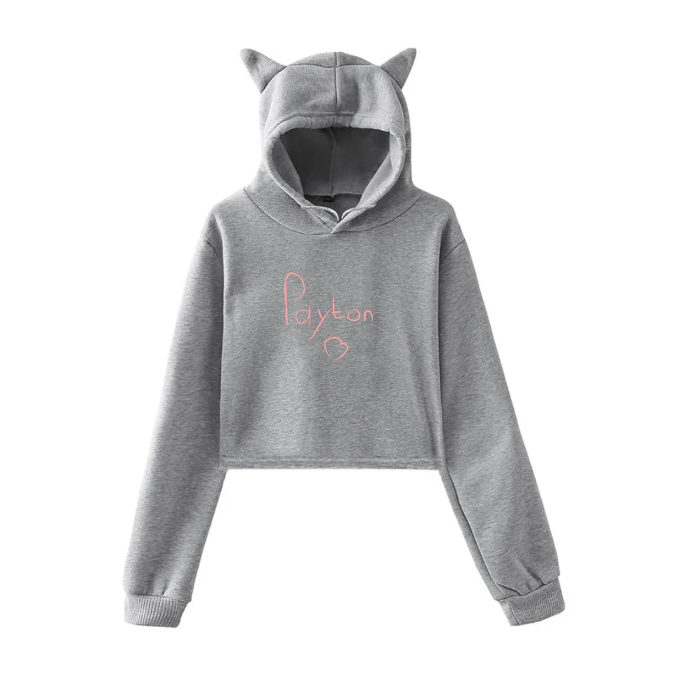 

payton moormeier cat ears hoodies women print Simple Style Harajuku Hoodie Sweatshirt girl Tracksuit Hot Sale