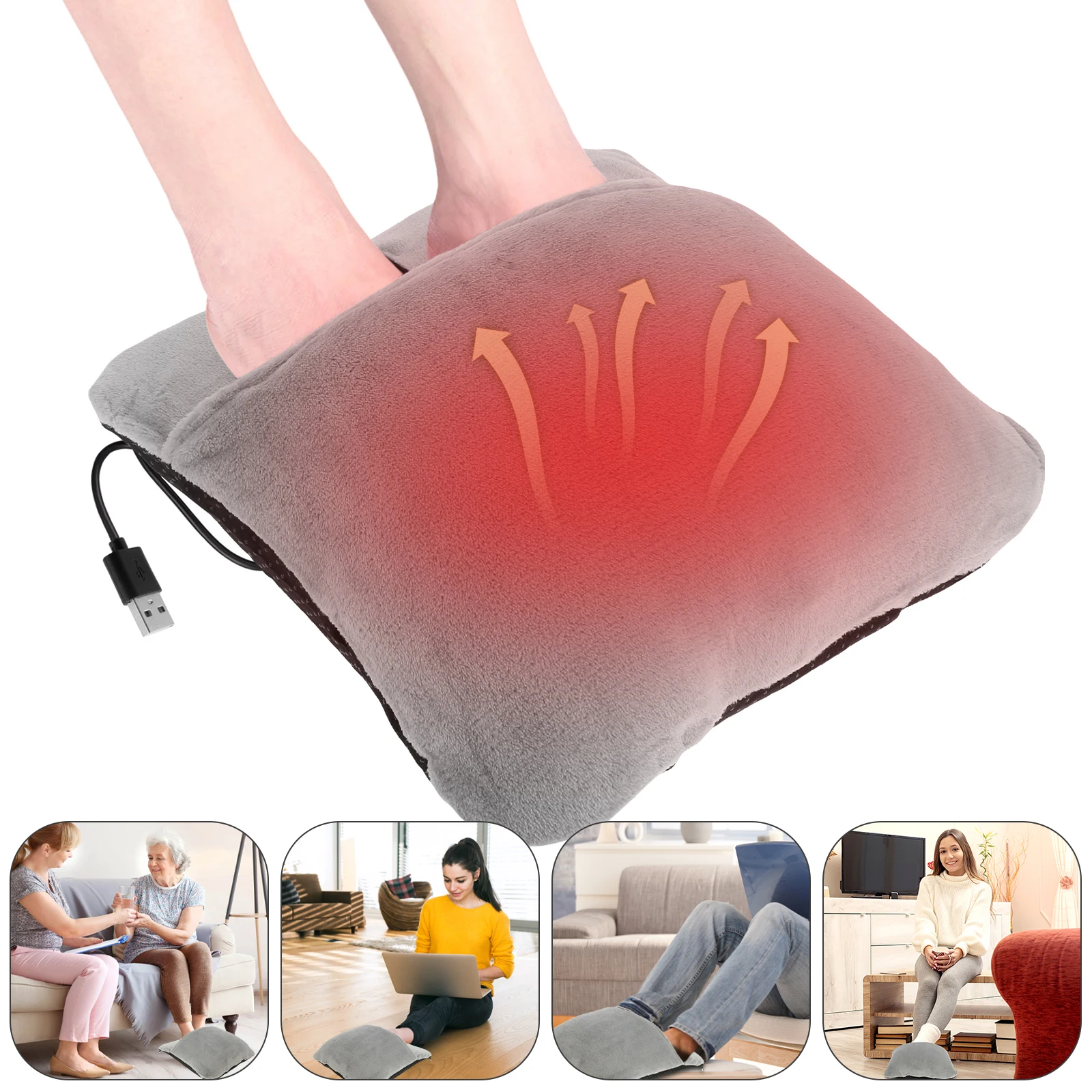

New Electric Heated Foot Warmers 3 Modes Fast Heating Foot Heater Soft Comfortable Foot Heating Pad USB Powered Portable Foot
