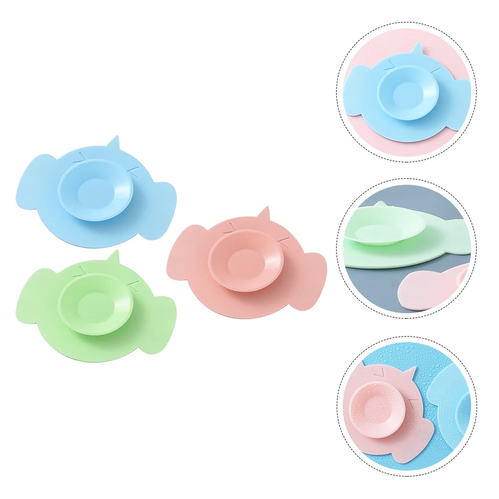 

3Pcs Kids Bowl Sucker Fine Nice Safe Suction Cup Gift Sticker Fixer