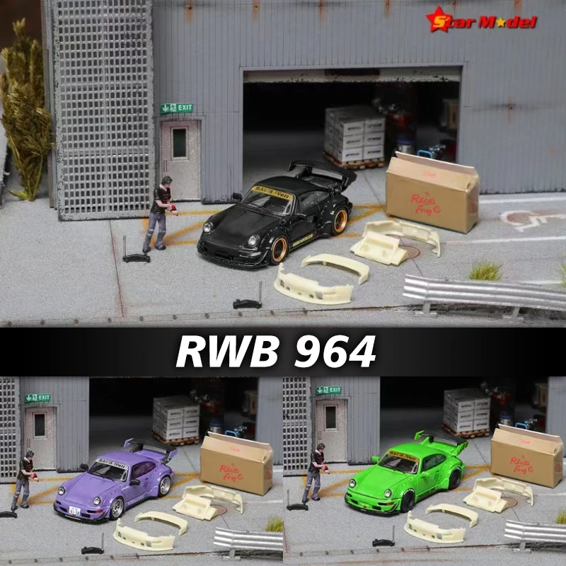 Звезда в наличии 1:64 RWB 964 GT Tail Violetta литая под давлением модель автомобиля сбор
