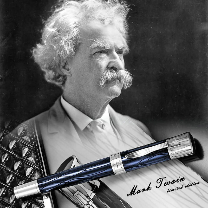 

Высококачественная шариковая ручка Mark Twain, шариковая ручка, черная, синяя, винная, красная, гравировка, для офиса, школы с серийным номером 0068/8000H