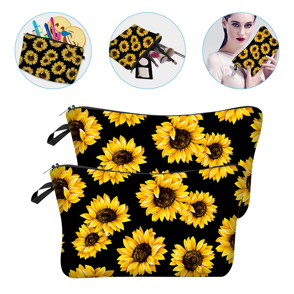 

2 Pcs Packet Toiletry Pouch Purse Organizer Bags Storage Makeup Cosmetics Portable Cute Travel Handheld Toiletries