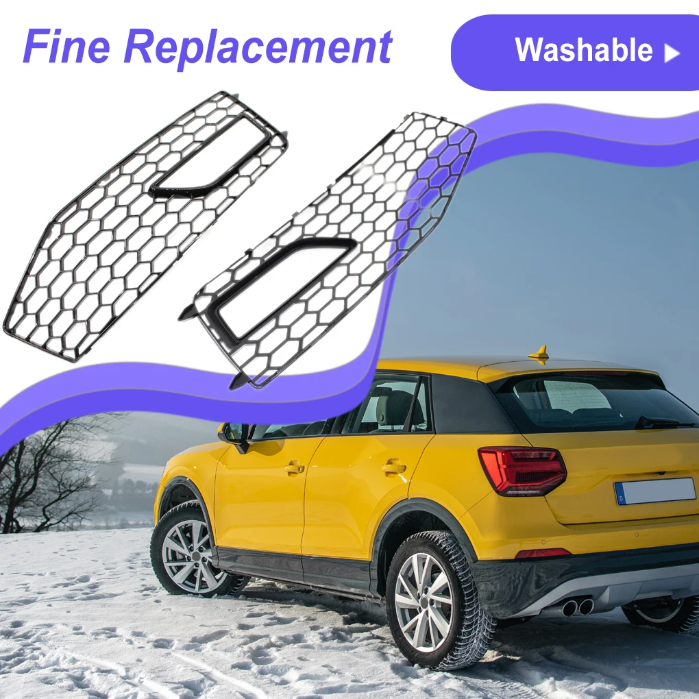 

1 Pair Plastic Automobile Fog Light Grille Portable Front Mesh Fashion Glossy Upgrade Foglight Grill Components