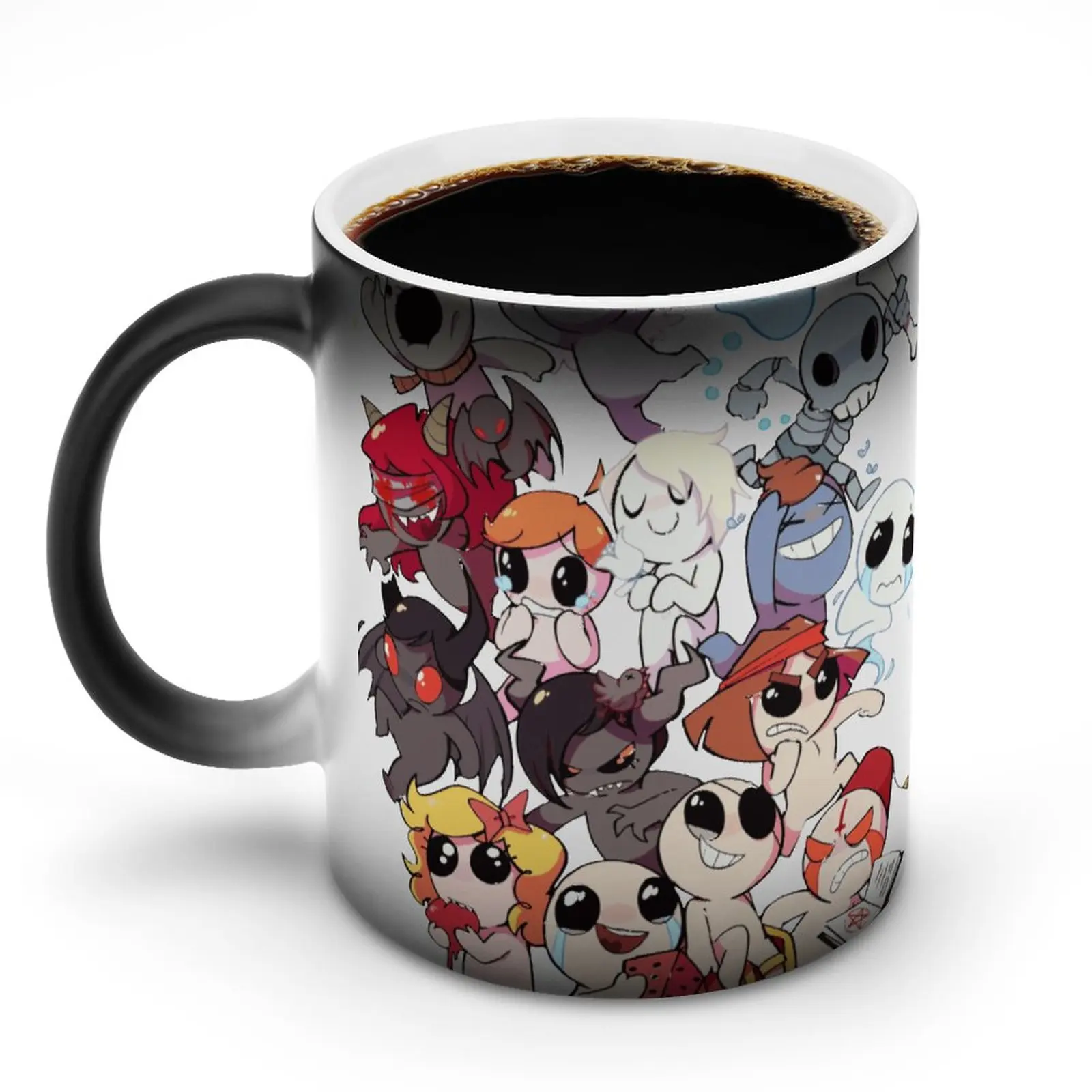 

Кружка с креплением Исаака, забавная фарфоровая кружка для видео игр, после родов, волк, смерть, с комиксом, меняющая цвет, для путешествий, креативные чашки