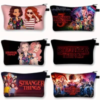 cartoon stranger things student stationery storage bag pencil case cosmetic bags women makeup bags stranger things storage bag