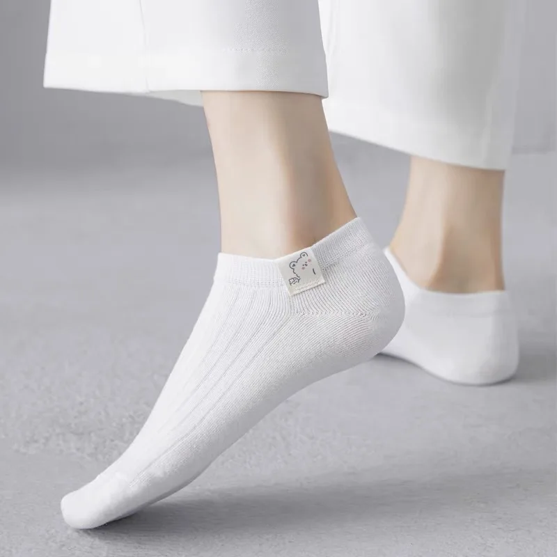 

2 Pairs Boat Socks Summer Non-slip Low Cut Sock Ankle Cotton Black Sporty Meias Big Boys Girls Men Women Youth Teens Stocking