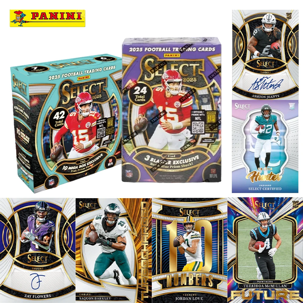 Фото 2025 Panini Select NFL Football Sealed Hobby Box Multi Tier Base Zebra Prizm Parallel Autograph Memorabilia Rookie Sports Cards №1
