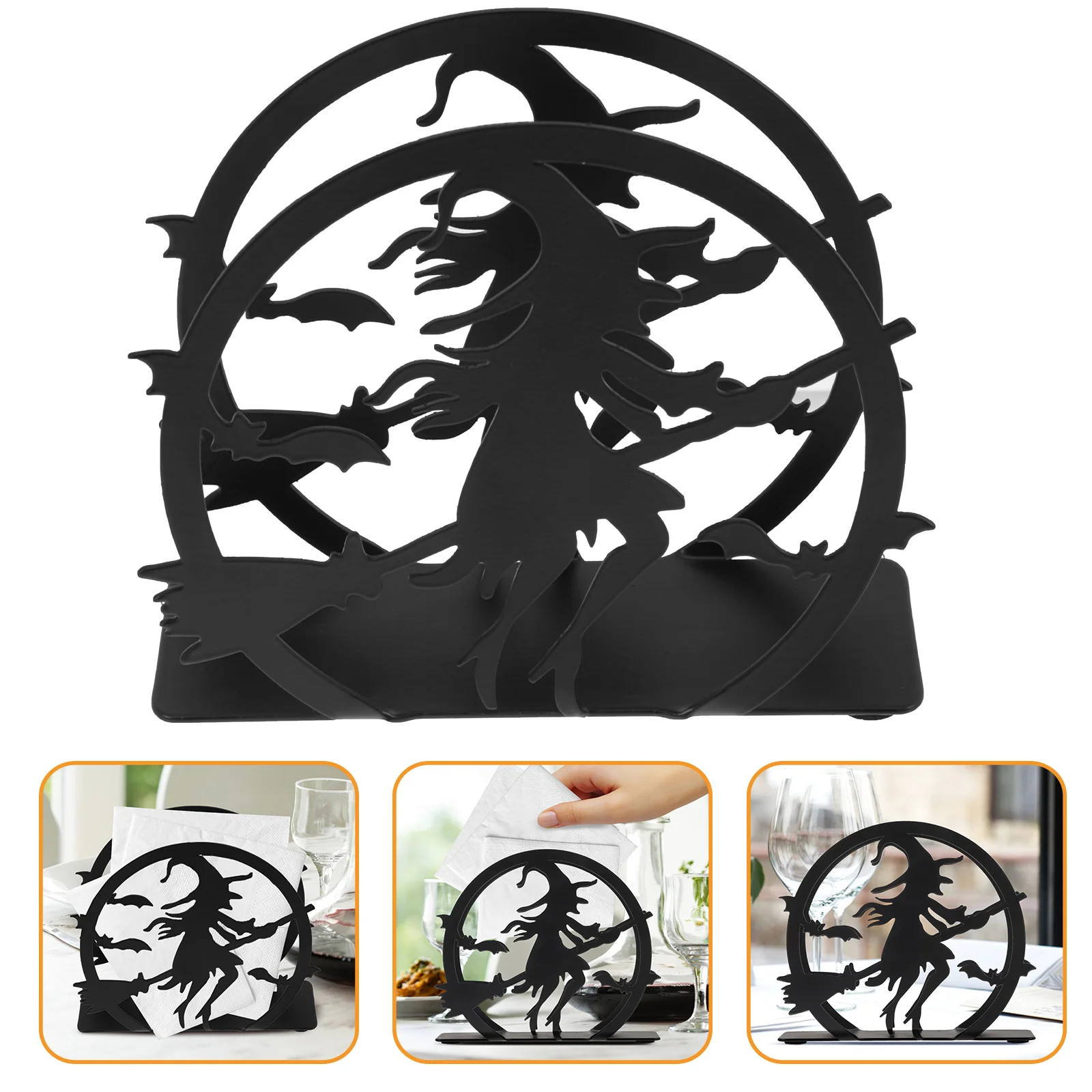 

Witch Napkin Holder Paper Towel Desktop Tissue Vintage Decor Wedding Table Decoration Tabletop Stand Decorative Storage Holders