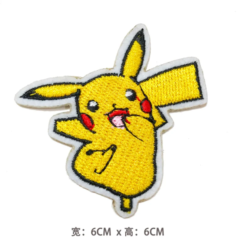 Cartoon Pokemon Pikachu Embroidery Patch For Kids Clothes Stickers Shirt Badges Accessories Clothing Diy Embroidery Patch
