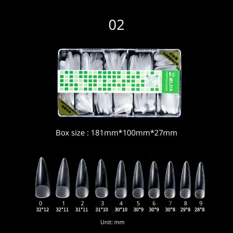 

NEW2023 500pcs/box Clear Transparent Seamless False Nail Full Coverage Fake Nails Tips Long T-shaped Water Drop Sticker Nail Art