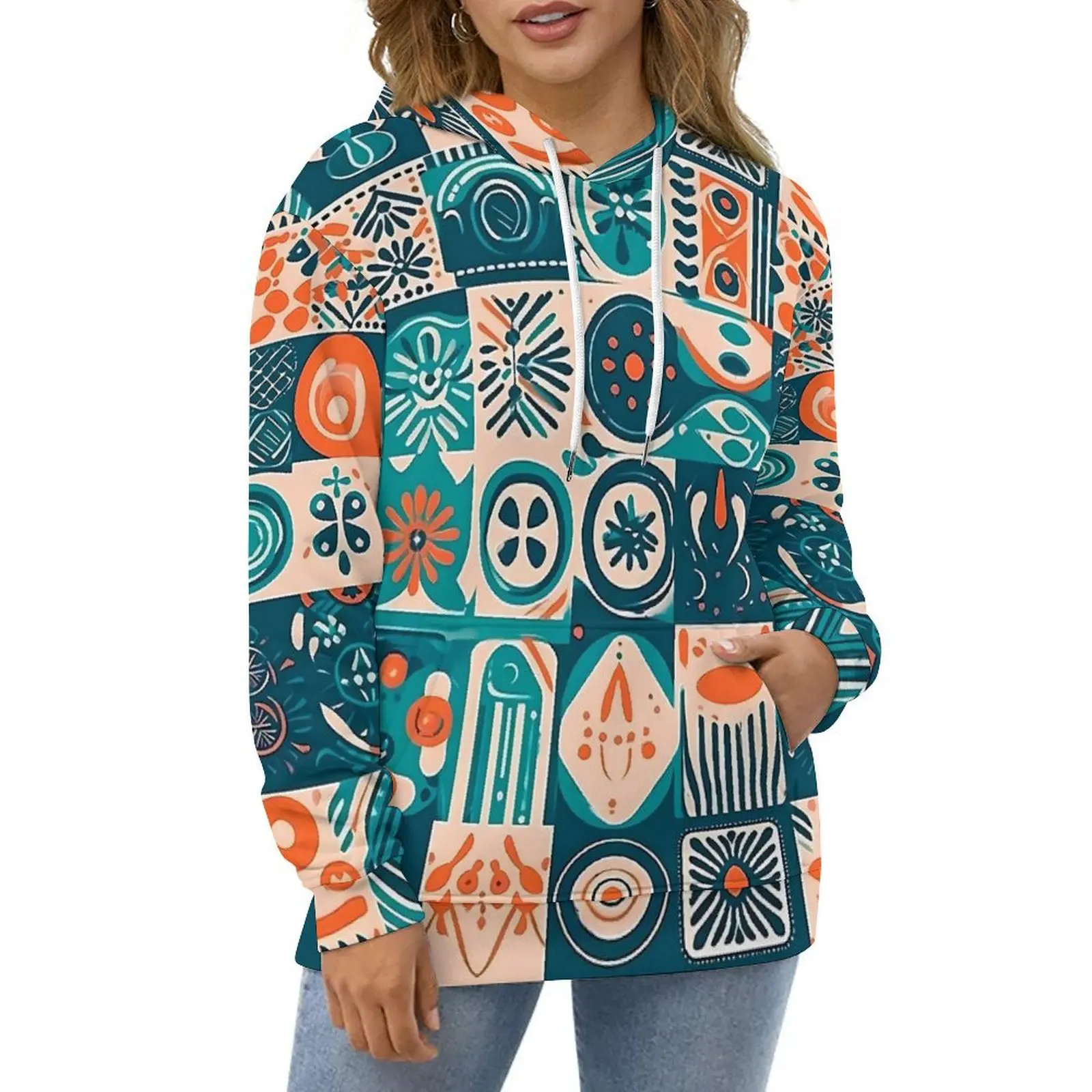 Этнический этнический строгий Женский пуловер большого размера с принтом в