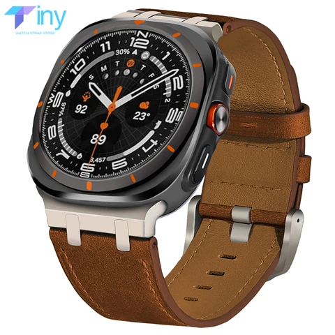 Кожаный ремешок для Samsung Galaxy Watch 7 Ultra CAOWTAN