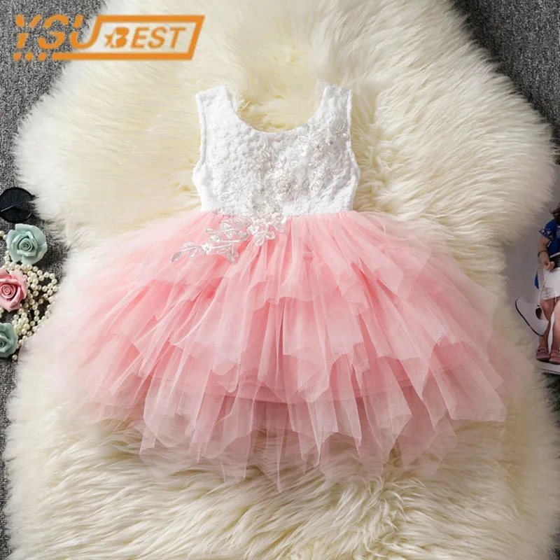 

2022 детское праздничное платье для маленьких девочек, милое кружевное платье принцессы без рукавов, детское летнее платье с открытой спиной ...