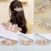 new korean pearl hairpin elegant womens word clip exquisite spring clip fashion pearl hairpin
