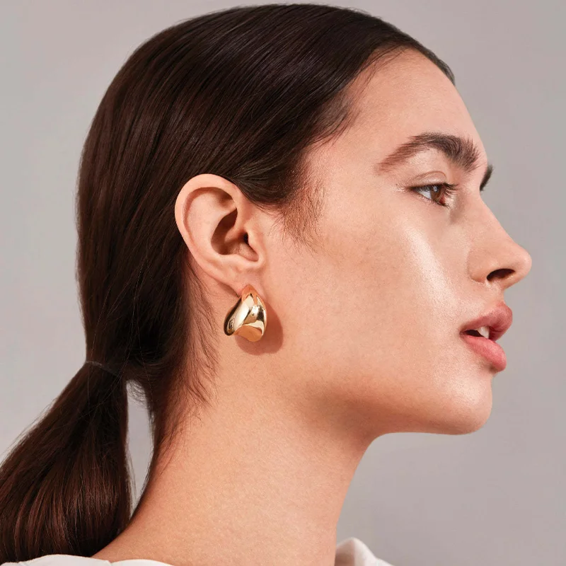 

Timeless Wonder Brass Geo Statement Stud Earrings for Women Designer Jewelry Ins Party Runway Goth Top Quality Rare Lovely 6553