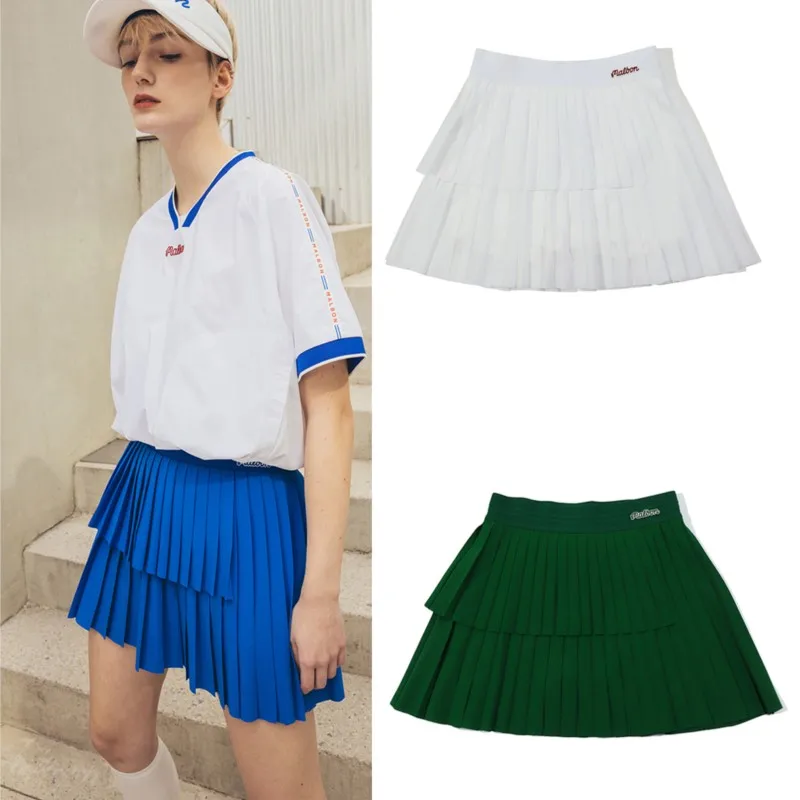 【Advance Sale】Golf ladies pleated skirt A-line Korean striped pleated skirt with shorts and skirt