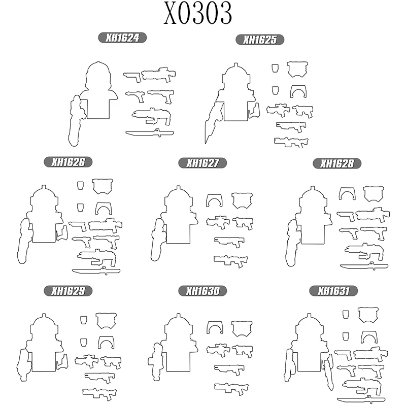 

X0303 TV movie science fiction animation Space Corps clone soldiers weapon building blocks to accompany children's growth toys