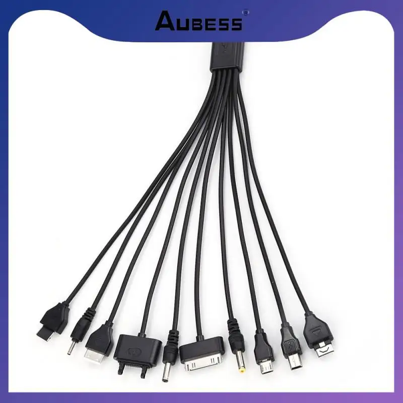 

Новый Универсальный зарядный USB-кабель 10 в 1 с несколькими разъемами, полезный Черный USB-кабель