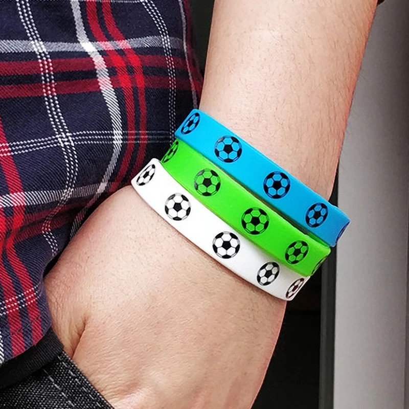 

Silicone Football Soccer Elastic Bracelets Sports Wristband Bracelets Bangles Unisex Jewelry Accessories Wholesale Lovers Gifts