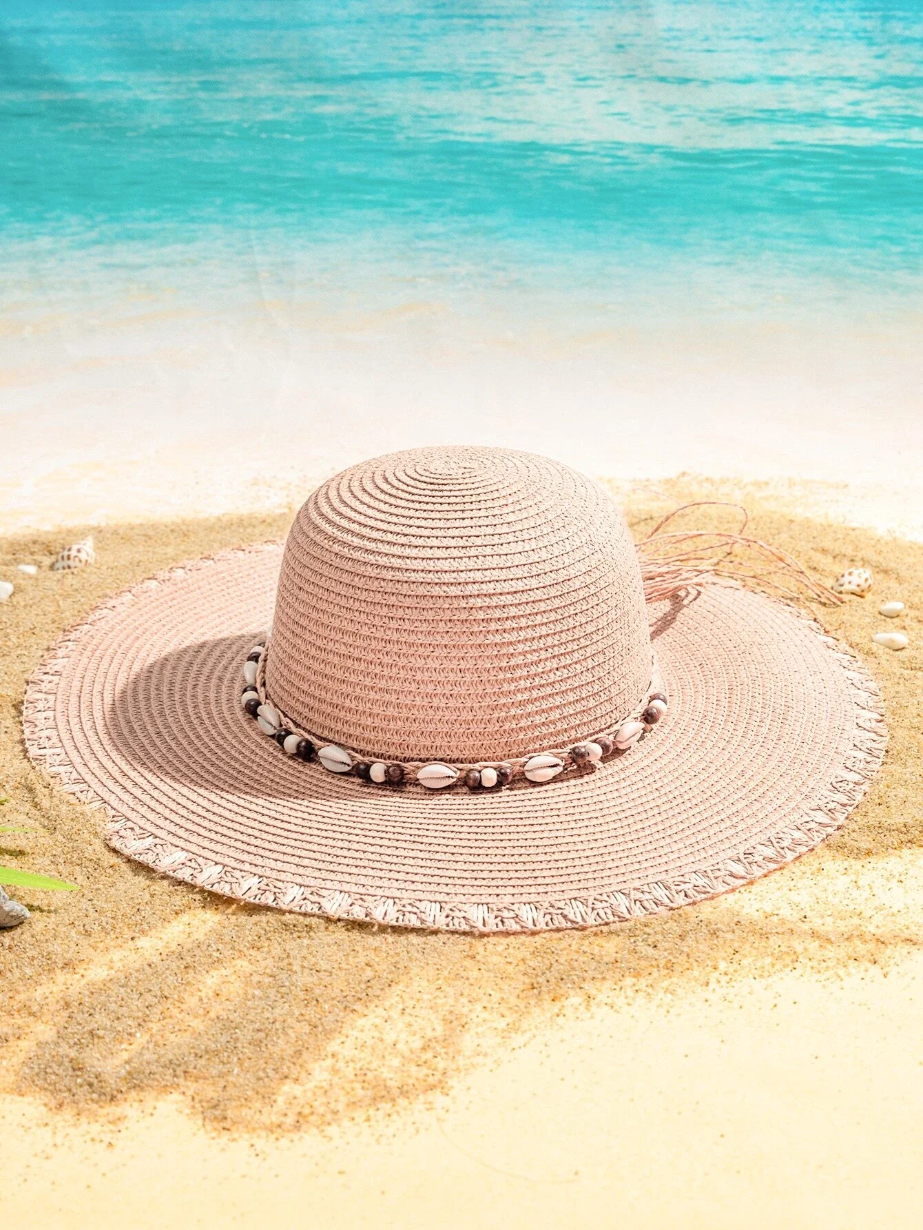 

Hats gorras sombreros capshat Shell Decor Straw Hat beach