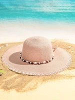 hats gorras sombreros capshat shell decor straw hat beach
