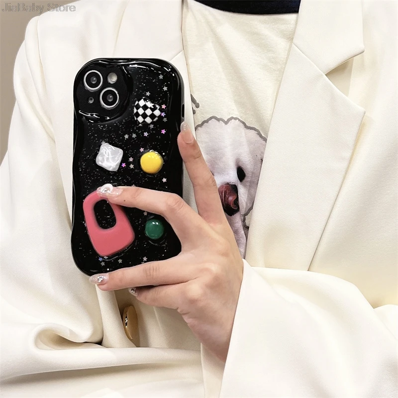 Чехол с полным покрытием в форме сердца мультяшный жидкий блеск железный