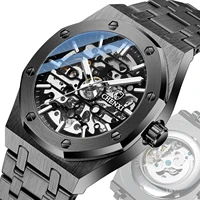 mens automatic mechanical watch wholesale brand stainless steel sports square mechanical skeleton watchfd110bf