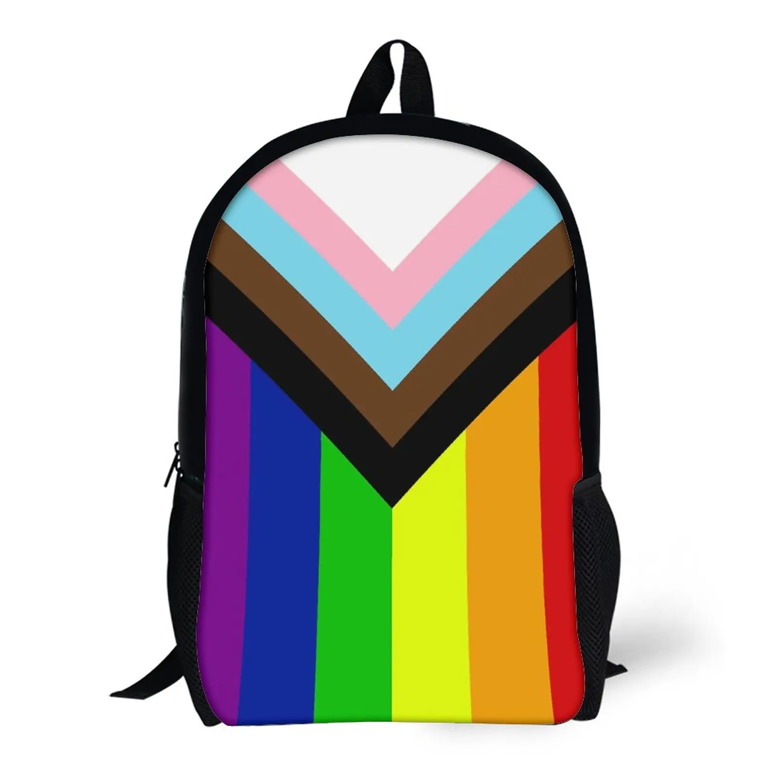 

17 Inch Shoulder Backpack “Progress” Pride Flag Durable Casual Graphic Cosy Travel Field Pack