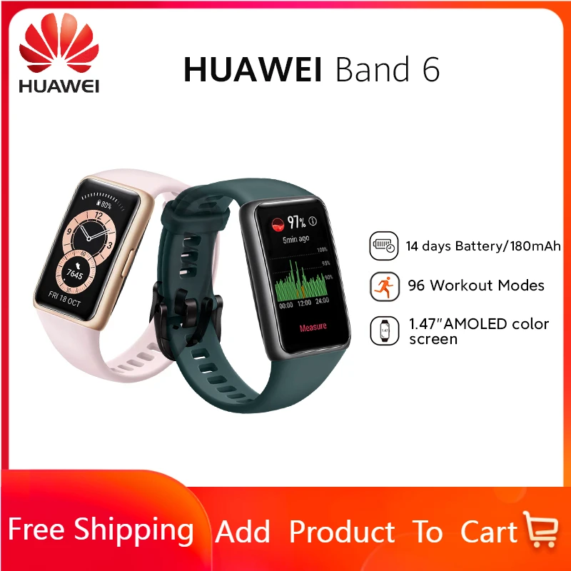 

Huawei Band 6 Men Smart Watch Bluetooth Call Watch Sports Fitness Watch For Android IOS Smart Watch