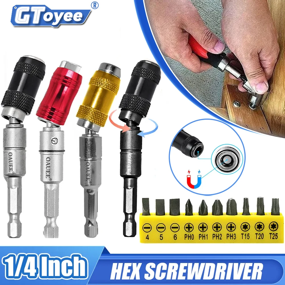 

1/4 "Hex Magnetic Pivoting Drill Bit Durable Screwdriver Bit Quick Change Change Tip Holder Drive Guide Screw Drill Hand Tools