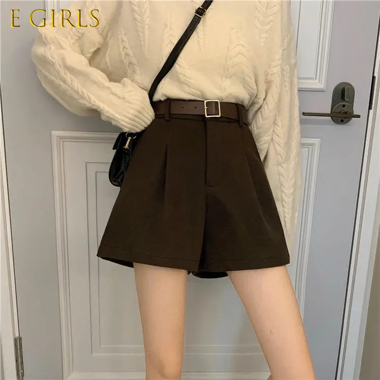 Shorts Women Ins Office-look Tender Pure Simple Stylish Feminino Popular High Waisted Wide Leg Trouser Leisure Elegant Classic