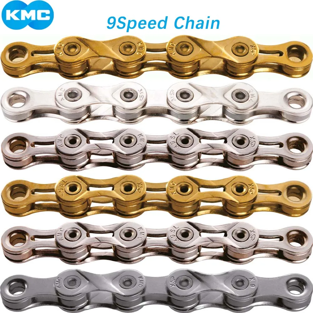 Велосипедная цепь KMC Z9 X9 X9SL X9EPT 9 В 116 звеньев золотистый серебристый