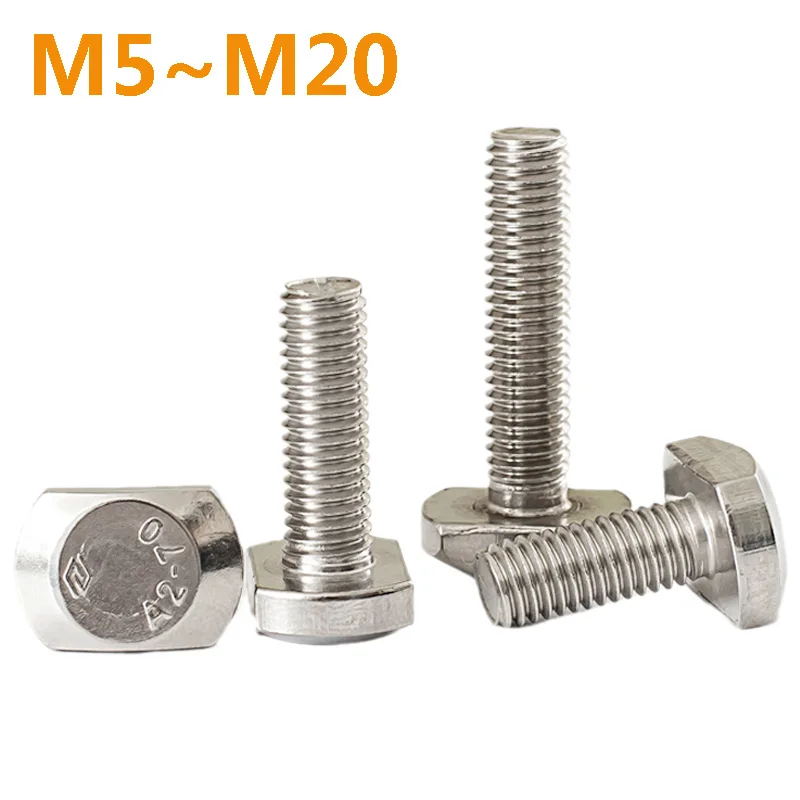 

T-groove Screw 1-5pcs M5 M6M8 M10 M12 Bolts for T-Slot 304 Stainless Steel T Bolt T Screw Square Bolts T-head Screw Chute T-bolt