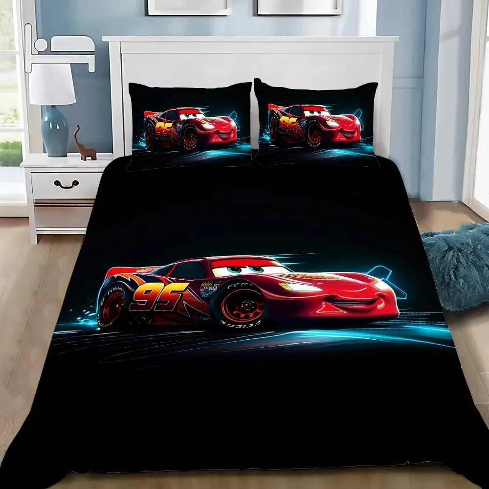 

Игровой пододеяльник, наволочка с молнией Маккуин, автомобильный комплект постельного белья для взрослых, мальчиков и девочек, украшение для спальни, подарок, одинарный, двойной, королевский размер