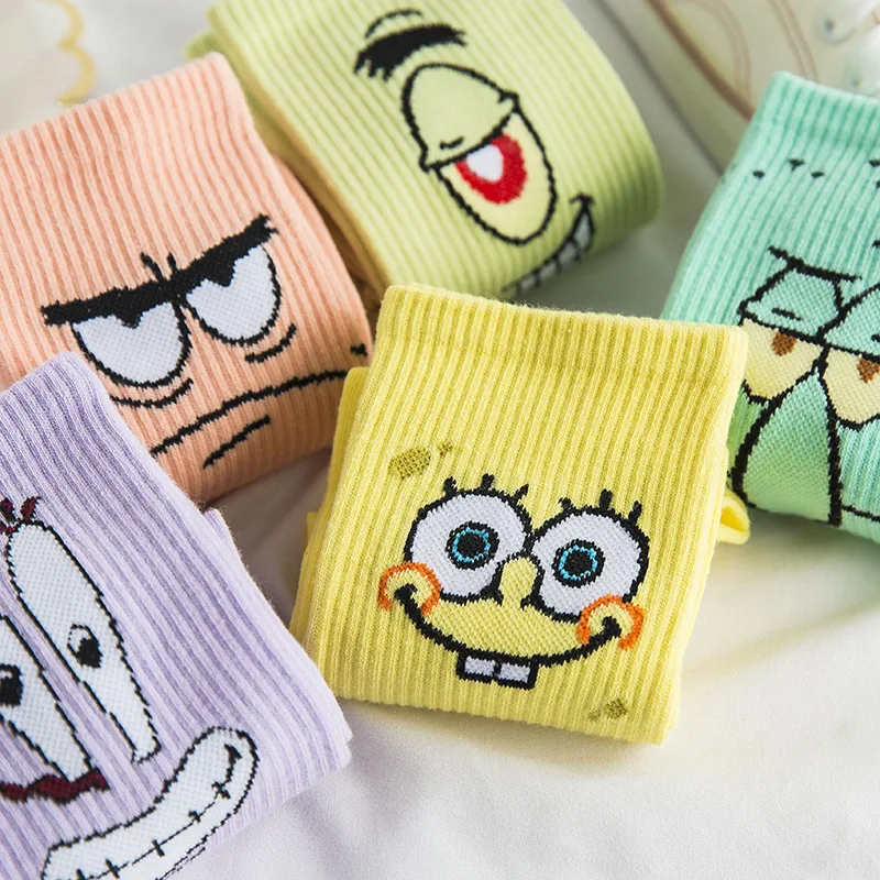 

3 Pair Happy Funny Cartoon Cute Anime Sock for Woman Charactor Pattern Harajuku House Kawaii Casual Cotton Funny Tube Socks