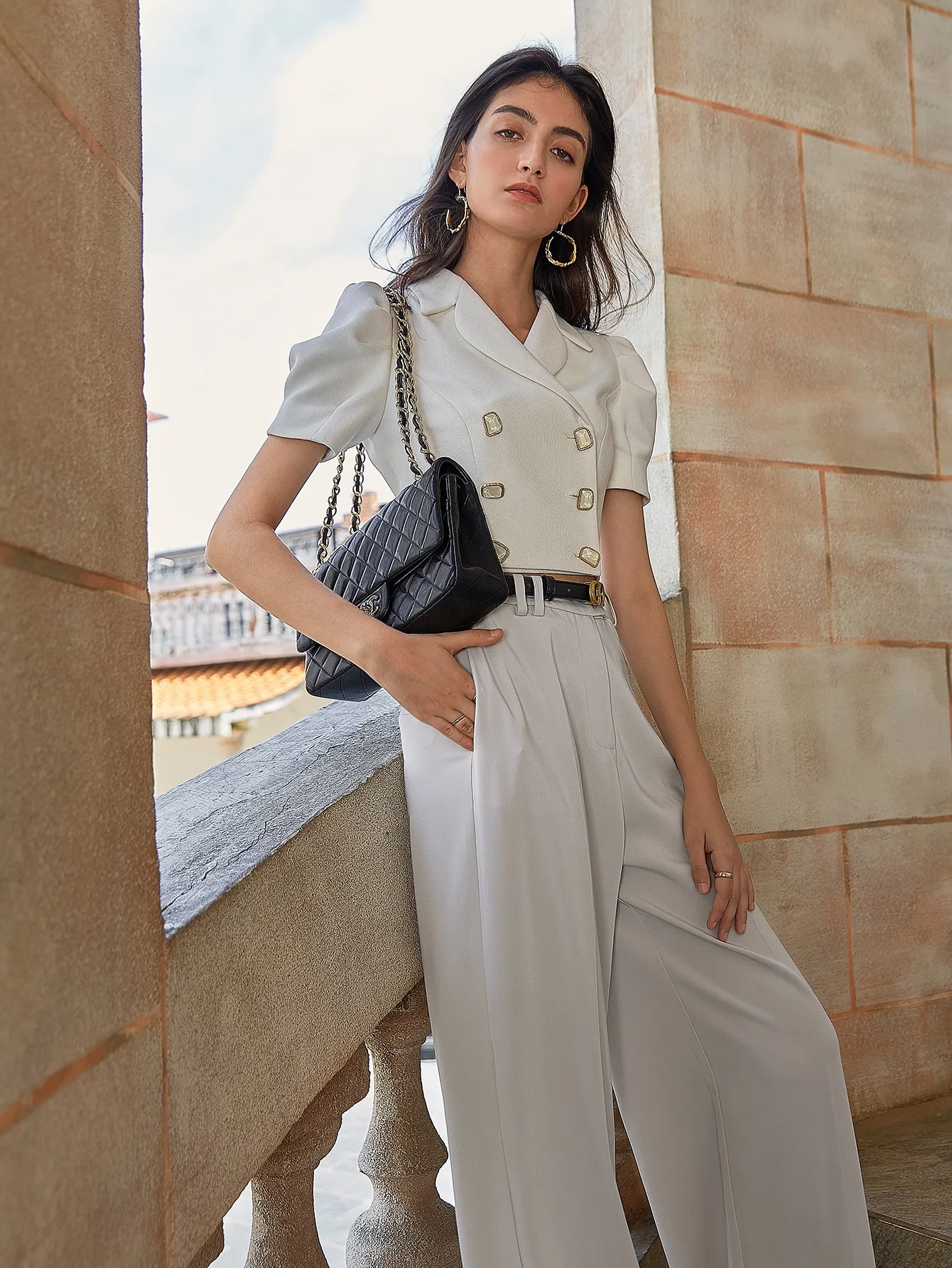 AEL женские свободные брюки с высокой талией для похудения прямые повседневный