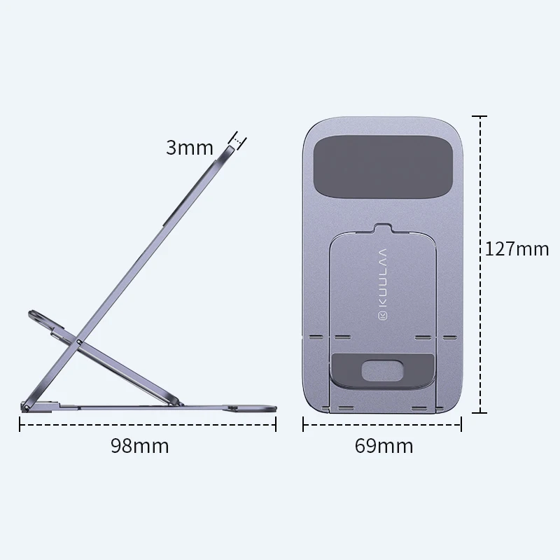 kuulaa phone holder stand aluminum cell phone adjustable desk stand mobile phone support for iphone 13 12 xiaomi samsung huawei free global shipping