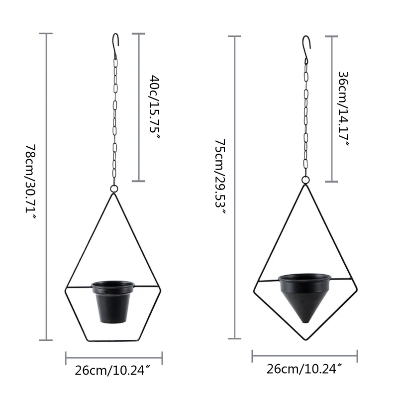 Подвесной цветочный горшок из кованого железа металлический органайзер для