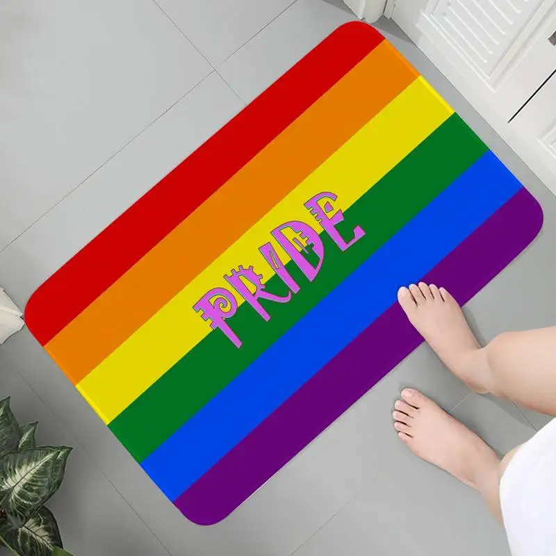 

Комнатный коврик для гостиной, ванной комнаты, мягкий рандомный мягкий коврик из пены с эффектом памяти для геев, ЛГБТ, лесбиянок, радуга, му...