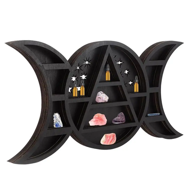 

Crystal Display Crystal Shelf Display Moon Shelf For Crystals Crystals Holder For Essential Oil Shelf In Living Room Gothic