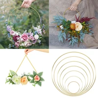 10-40cm Golden Metal Hoop DIY Wreath Round Iron Ring for Home Hanging Decoration DIY Garland Arts Crafts Supplies Wedding Decor