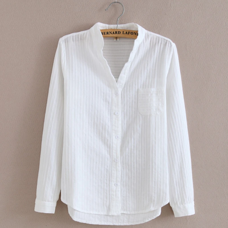 

Блузка женская хлопковая с длинным рукавом, свободного покроя, 1715 50